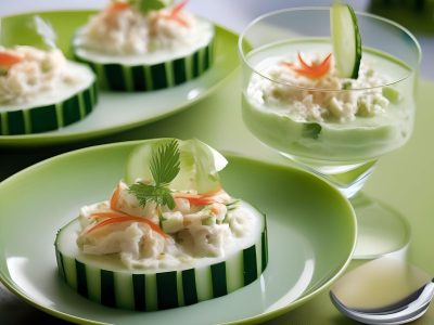 Recette Crème de concombres et crabe