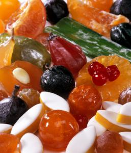 Apt candied fruits