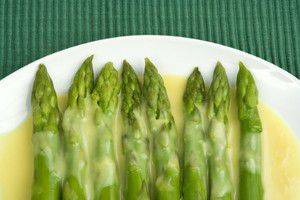 Warm green asparagus