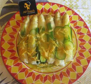 Asperges blanches zestes pomelos