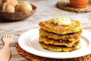 Blinis de courgettes sauce au saint moret