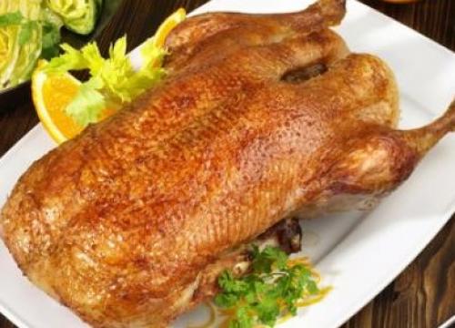 Roasted Duck with Peas