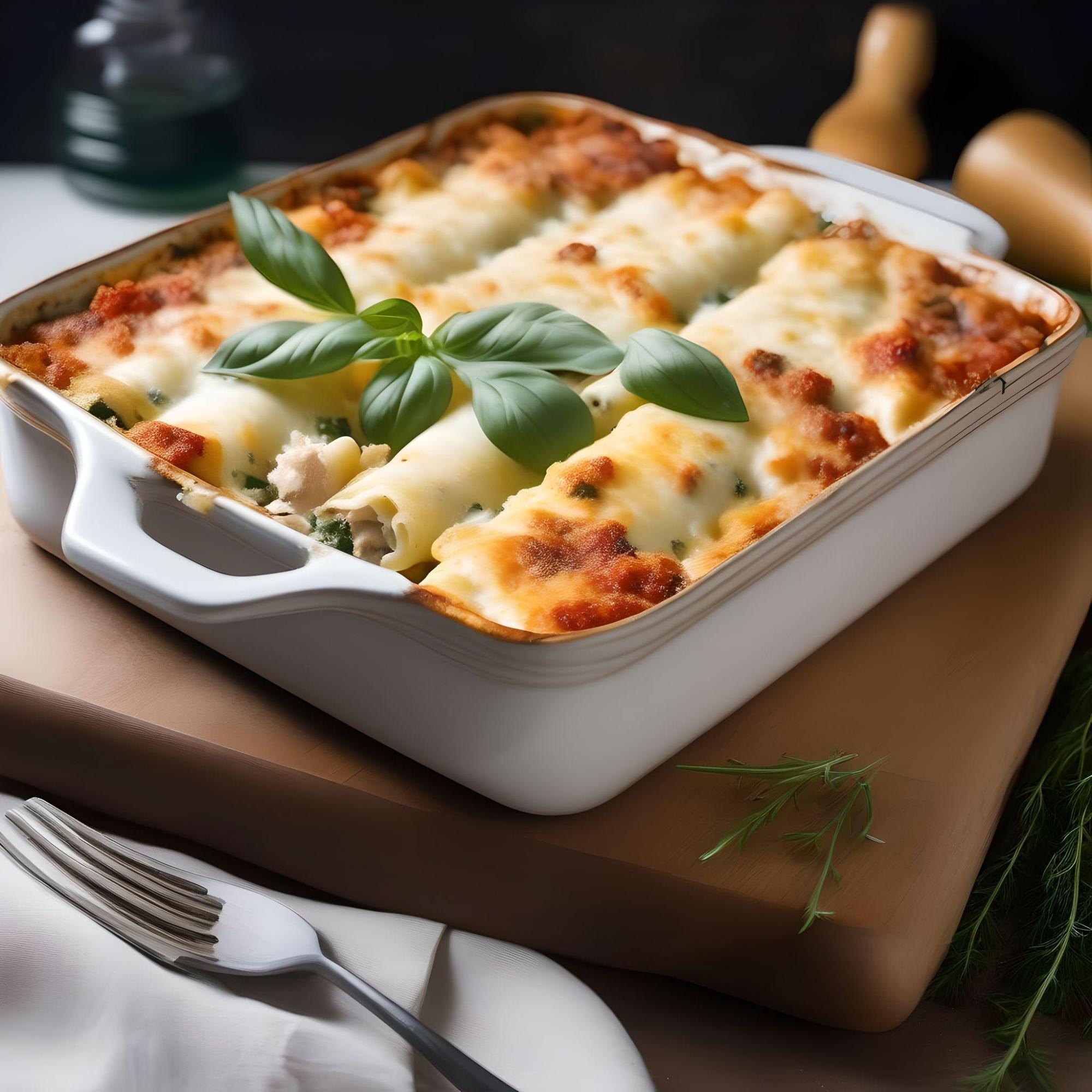 Cannelloni au poulet gratins