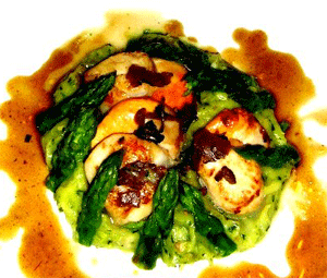 Scallops, Asparagus and Parsnip