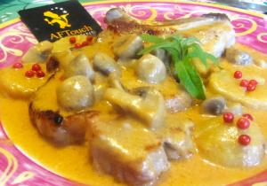 Cote veau poele en crme de curcuma 