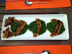 Creamed Spinach and Pan Fried Bananas