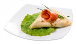 Crepes filled with Smoked Salmon