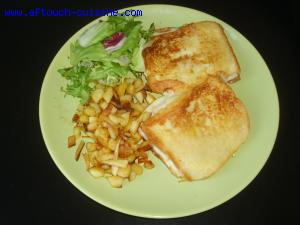 Croque Monsieur Vgtarien et frites de panais 