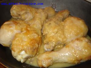 Cuisses de poulet en sauce de vin blanc