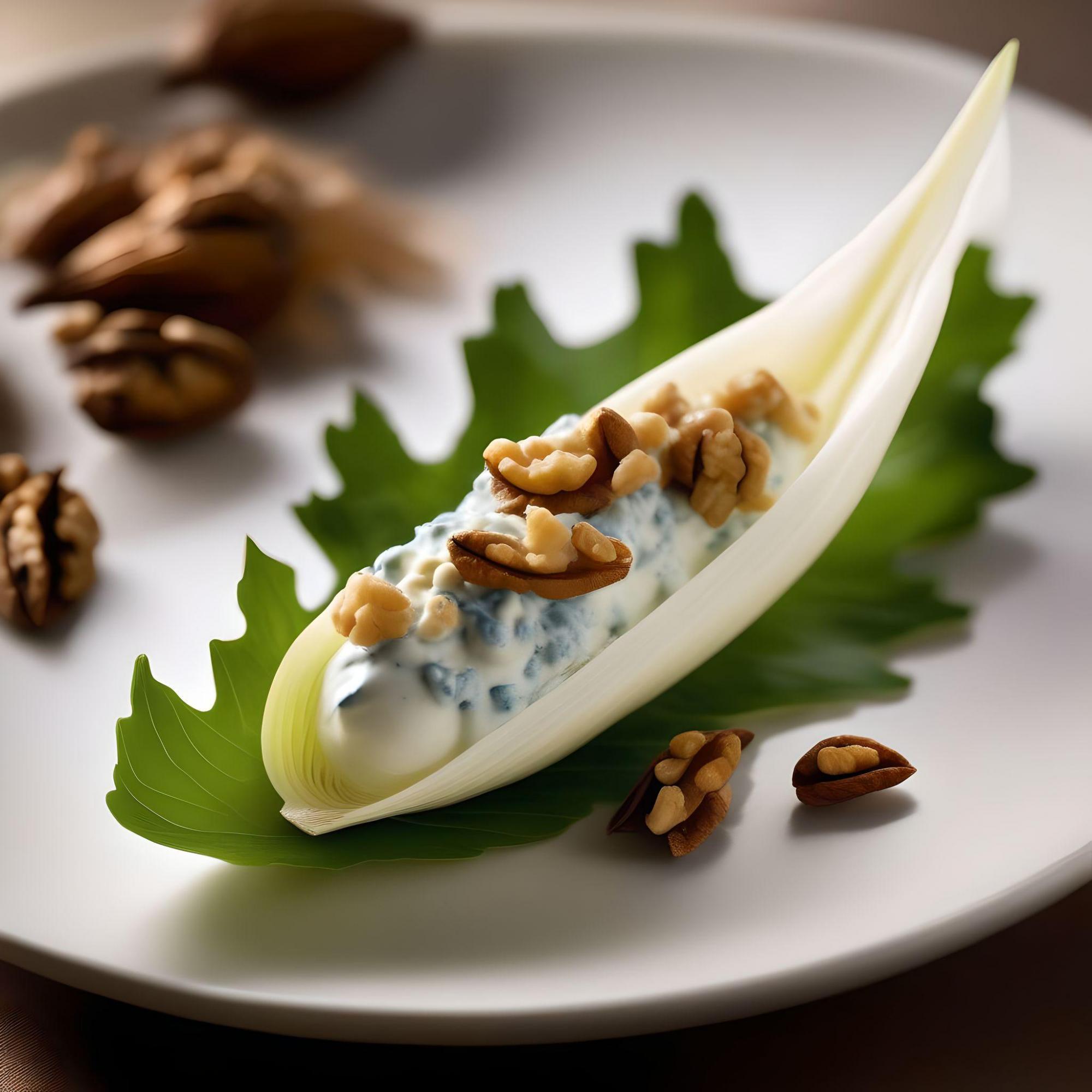 Endives with Roquefort cheese and walnuts
