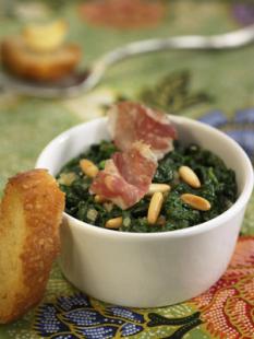 Pan fried Spinach with Pine Kernels