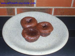 Fondant au chocolat canberries et noisettes  