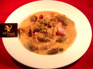 Jambon chaud aux morilles fraiches