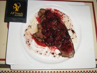 Le foie de veau pol aux framboises