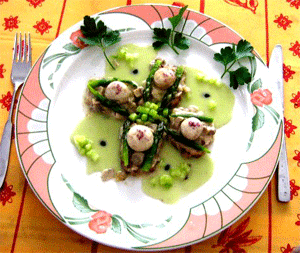 Mignons de Veau aux asperges vertes