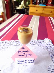 Mousse au caramel beurre sal et chocolat.