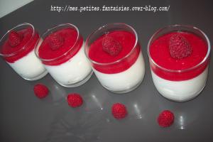 Mousse de fromage blanc au coulis de framboises