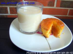 Muffins  la rhubarbe et son lait de riz 