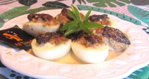 Oeufs farcis aux morilles fraiches faon chimay