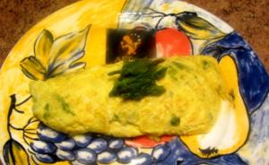 Omelette d'or de marans et asperges sauvages