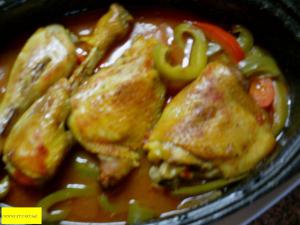 Poulet basquaise au four