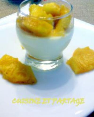 Panna cotta coco ananas et zeste de citrons