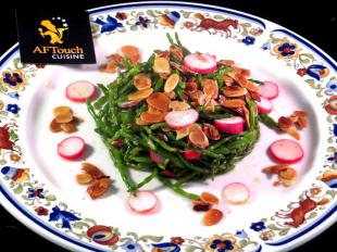 Salade de passes-pierre et amandes effiles