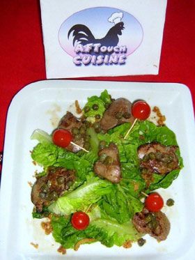 Warm salad of chicken liver