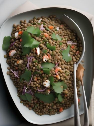 Salade de lentilles au soja et crabe