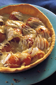 Tarte  l'Emmental abricot et fenouil