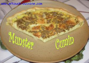 Tarte au munster et au cumin