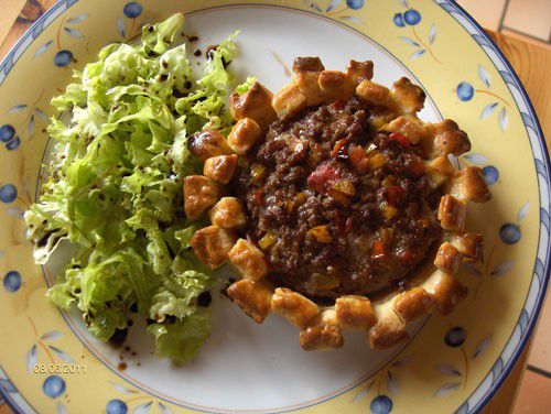 Tartelette de Steak Hach (tomate et poivron)