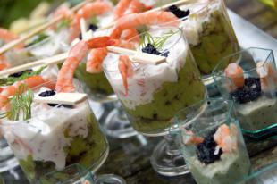 verrine d'avocat aux crevettes