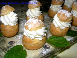 Choux crme fouette  la menthe frache